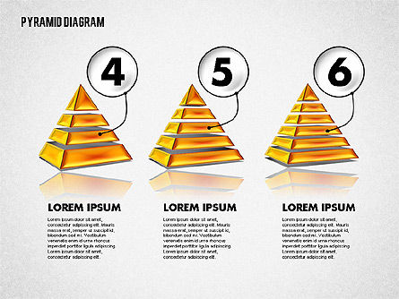 3 차원 피라미드 다이어그램, 슬라이드 8, 01788, 비즈니스 모델 — PoweredTemplate.com