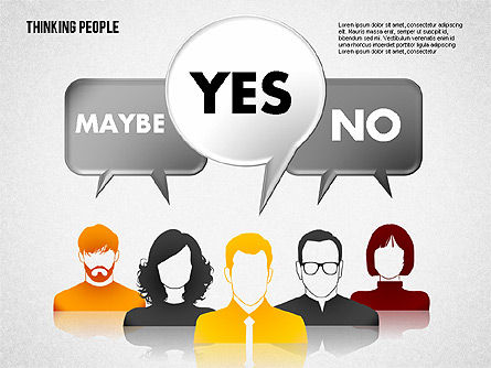 Thinking People Shapes, PowerPoint Template, 01789, Business Models — PoweredTemplate.com