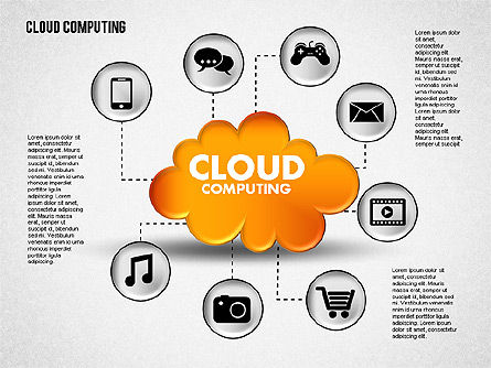 Cloud Computing Shapes, PowerPoint Template, 01790, Business Models — PoweredTemplate.com
