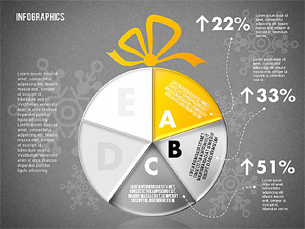 Decoración navideña Gráfico circular, Diapositiva 12, 01791, Gráficos circulares — PoweredTemplate.com
