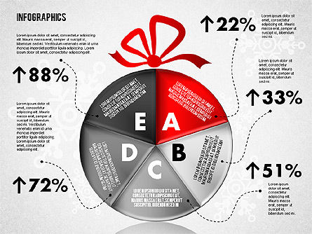 Christmas decoração gráfico de pizza, Deslizar 6, 01791, Gráficos circulares — PoweredTemplate.com