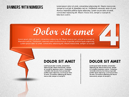 Bandes colorées avec chiffres, Diapositive 4, 01793, Modèles commerciaux — PoweredTemplate.com