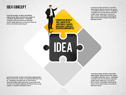 Idea Puzzle Concept with People, PowerPoint Template, 01795, Puzzle Diagrams — PoweredTemplate.com