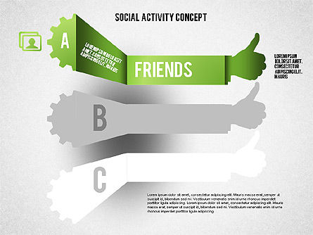 소셜 활동 도형, 슬라이드 5, 01796, 모양 — PoweredTemplate.com