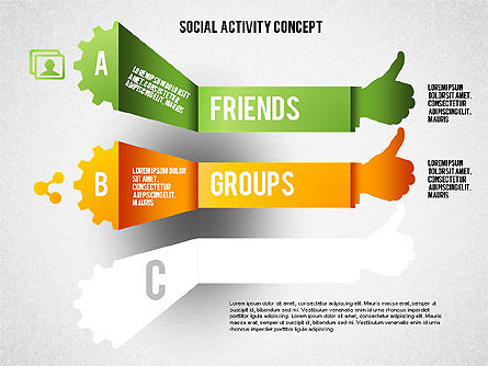 Social Activity Shapes, Slide 6, 01796, Shapes — PoweredTemplate.com