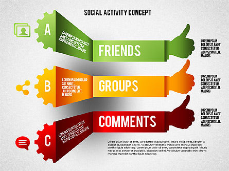 Social Activity Shapes, Slide 7, 01796, Shapes — PoweredTemplate.com