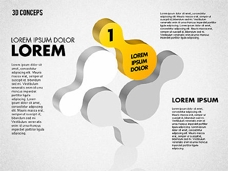 Linked-concept vormen, PowerPoint-sjabloon, 01799, Figuren — PoweredTemplate.com