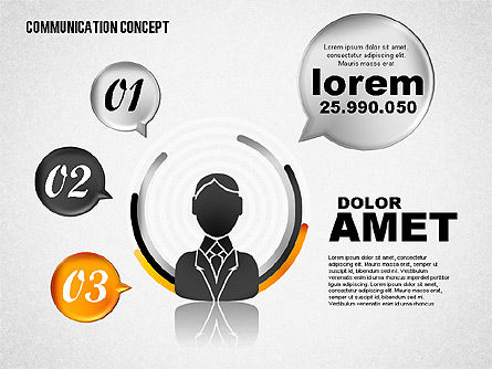 Communicatie concept, PowerPoint-sjabloon, 01800, Businessmodellen — PoweredTemplate.com