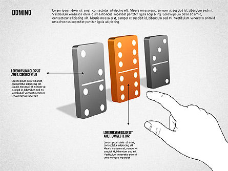 Domino-concept diagram, PowerPoint-sjabloon, 01803, Businessmodellen — PoweredTemplate.com