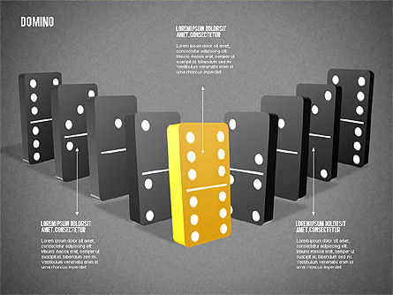 Domino-concept diagram, Dia 12, 01803, Businessmodellen — PoweredTemplate.com