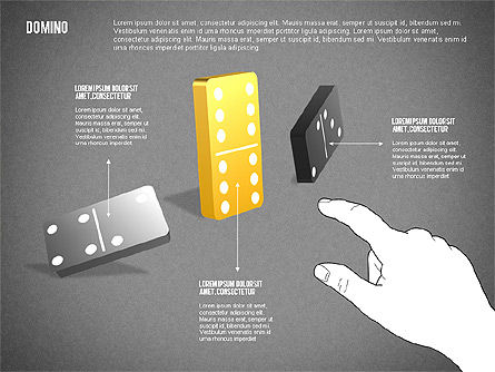 Domino Konzept Diagramm, Folie 14, 01803, Business Modelle — PoweredTemplate.com