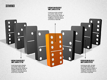 Domino Concept Diagram, Slide 4, 01803, Business Models — PoweredTemplate.com