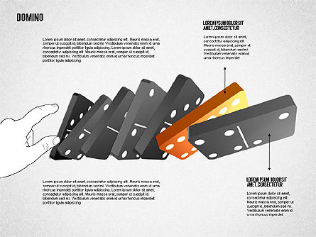 Diagram Konsep Domino, Slide 5, 01803, Model Bisnis — PoweredTemplate.com