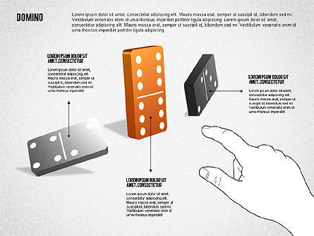 도미노 개념도, 슬라이드 6, 01803, 비즈니스 모델 — PoweredTemplate.com