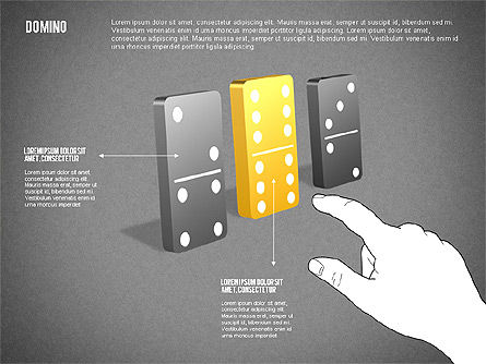 Domino Konzept Diagramm, Folie 9, 01803, Business Modelle — PoweredTemplate.com