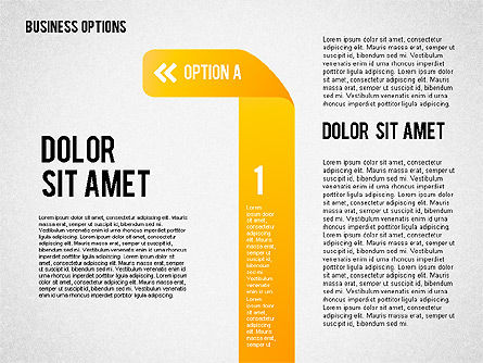 Options de ruban replié, Modele PowerPoint, 01804, Modèles commerciaux — PoweredTemplate.com