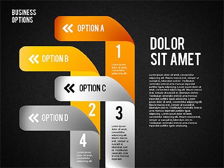 Folded Ribbon Options, Slide 12, 01804, Business Models — PoweredTemplate.com