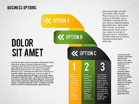 Options de ruban replié, Diapositive 3, 01804, Modèles commerciaux — PoweredTemplate.com