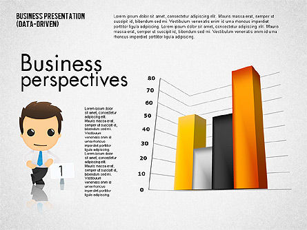  Gráficos de barra com caráter (dados conduzidos), Modelo do PowerPoint, 01805, Gráficos — PoweredTemplate.com