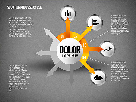 Ciclo do processo de solução, Deslizar 12, 01809, Diagramas de Processo — PoweredTemplate.com