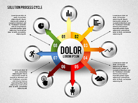 Ciclo del proceso de la solución, Diapositiva 8, 01809, Diagramas de proceso — PoweredTemplate.com