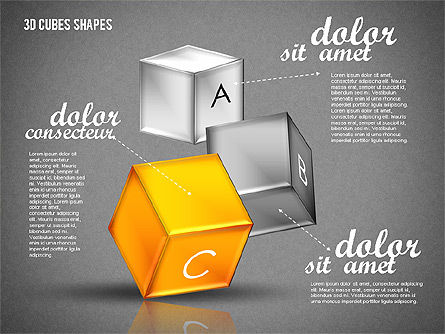 3d cubos formas, Deslizar 11, 01810, Formas — PoweredTemplate.com
