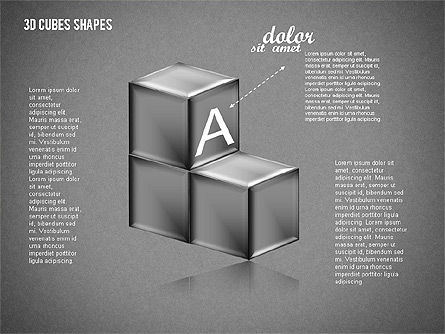 3Dキューブの形, スライド 12, 01810, 図形 — PoweredTemplate.com