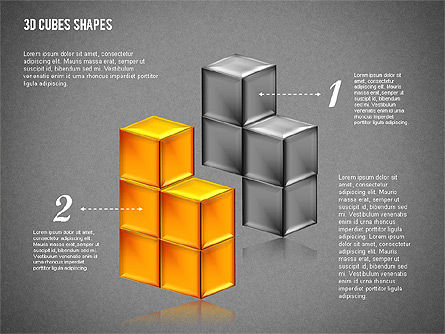 3Dキューブの形, スライド 16, 01810, 図形 — PoweredTemplate.com