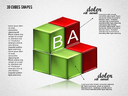 Formas de cubos 3D, Diapositiva 5, 01810, Formas — PoweredTemplate.com