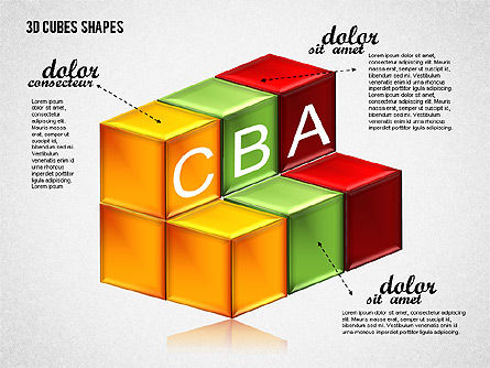 Formas de cubos 3D, Diapositiva 6, 01810, Formas — PoweredTemplate.com