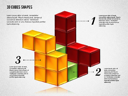 3D 큐브 모양, 슬라이드 7, 01810, 모양 — PoweredTemplate.com