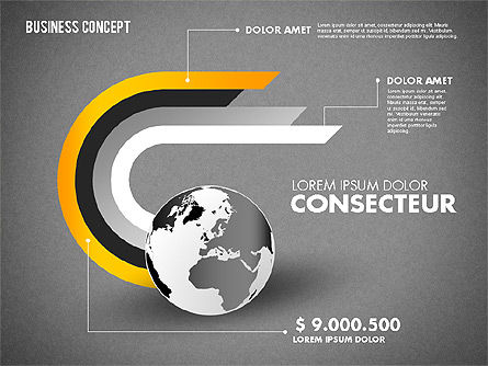 Globe Dengan Label, Slide 15, 01823, Model Bisnis — PoweredTemplate.com