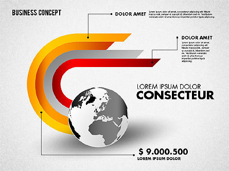 Globe avec des étiquettes, Diapositive 7, 01823, Modèles commerciaux — PoweredTemplate.com