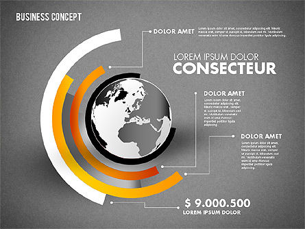 Globe avec des étiquettes, Diapositive 9, 01823, Modèles commerciaux — PoweredTemplate.com