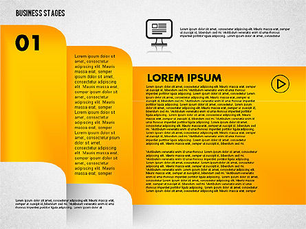 Opzioni con icone, Modello PowerPoint, 01824, Diagrammi Palco — PoweredTemplate.com