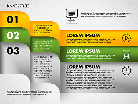 Opciones con iconos, Diapositiva 3, 01824, Diagramas de la etapa — PoweredTemplate.com