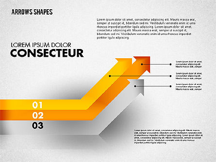 Arrows Shapes Set, PowerPoint Template, 01825, Shapes — PoweredTemplate.com