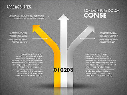 Conjunto de formas de flechas, Diapositiva 11, 01825, Formas — PoweredTemplate.com