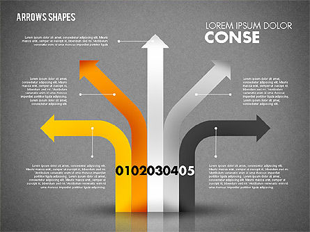 Conjunto de formas de flechas, Diapositiva 12, 01825, Formas — PoweredTemplate.com