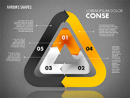 Conjunto de formas de flechas, Diapositiva 14, 01825, Formas — PoweredTemplate.com
