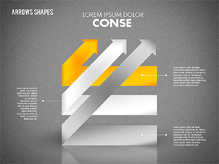 Ensemble de formes de flèches, Diapositive 15, 01825, Formes — PoweredTemplate.com