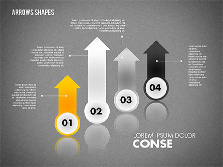 Ensemble de formes de flèches, Diapositive 16, 01825, Formes — PoweredTemplate.com