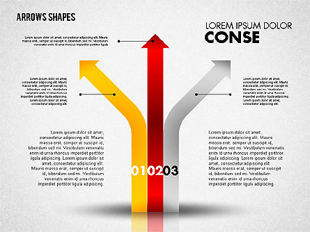 Ensemble de formes de flèches, Diapositive 3, 01825, Formes — PoweredTemplate.com