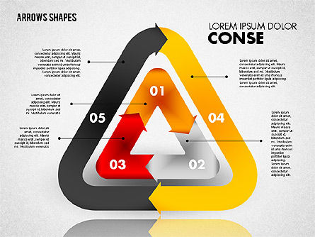 Conjunto de formas de flechas, Diapositiva 6, 01825, Formas — PoweredTemplate.com