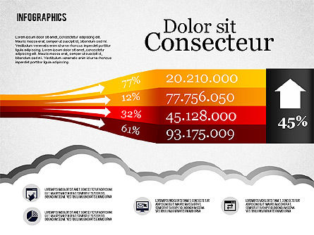 Set diagramma infografica, Modello PowerPoint, 01829, Modelli di lavoro — PoweredTemplate.com