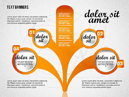 Banners de texto creativo, Plantilla de PowerPoint, 01832, Cuadros de texto — PoweredTemplate.com