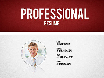 Professional Resume Template, PowerPoint Template, 01833, Presentation Templates — PoweredTemplate.com