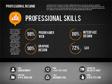 Professional Resume Template, Slide 11, 01833, Presentation Templates — PoweredTemplate.com