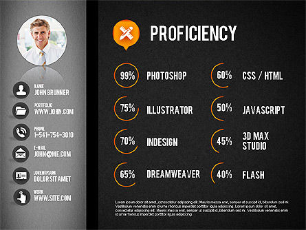 Modèle de CV professionnel, Diapositive 12, 01833, Modèles de présentations — PoweredTemplate.com