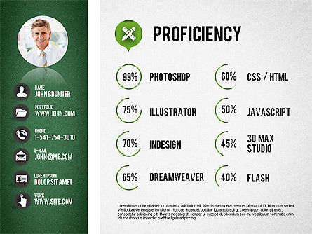 Modèle de CV professionnel, Diapositive 4, 01833, Modèles de présentations — PoweredTemplate.com
